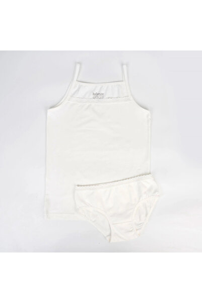 Ugly Duck Lismore Girls' Corduroy Strappy Tank Top and Slip Set - Ecru