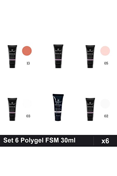 FSM Set 6 Polygel 30ml - Nr.01 Nr.02 Nr.03 Nr.05 Nr.13 Nr.17 - Constructie Un...