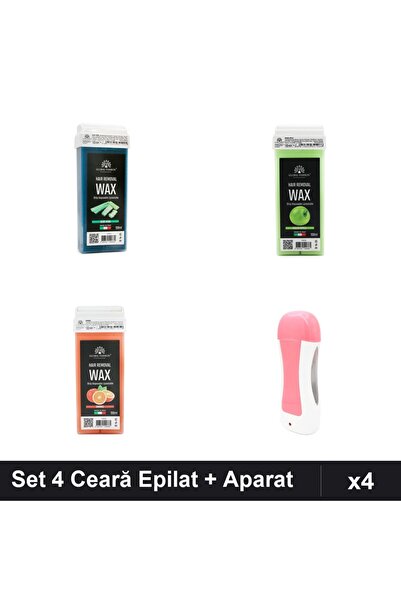 global fashion Set 4 Ceară Epilat Unica Folosință 100ml - Aloe Vera, Mar Verd...