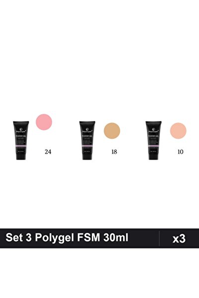 FSM Set 3 Polygel 30ml - Nr.24, Nr.18, Nr.10 - Constructie Unghii