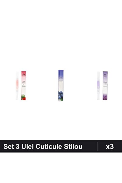 global fashion Set 3 Ulei Cuticule Tip Stilou - Pepene Verde, Blueberries, La...