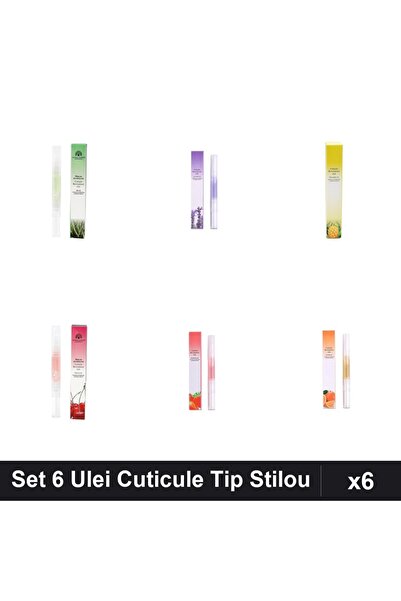 global fashion Set 6 Ulei Cuticule Tip Stilou - Aloe Vera, Lavandă, Ananas, C...