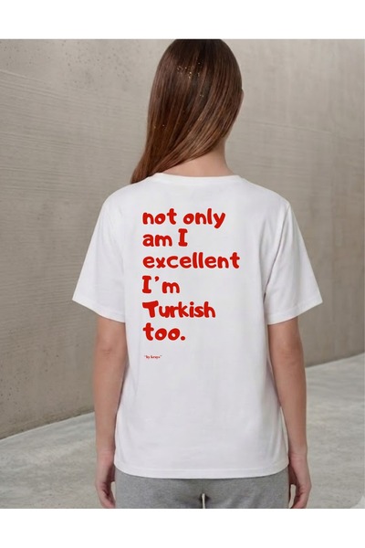 Krays White Oversize T-Shirt - Red Text on the Back "Not Only Am I Excellent"...
