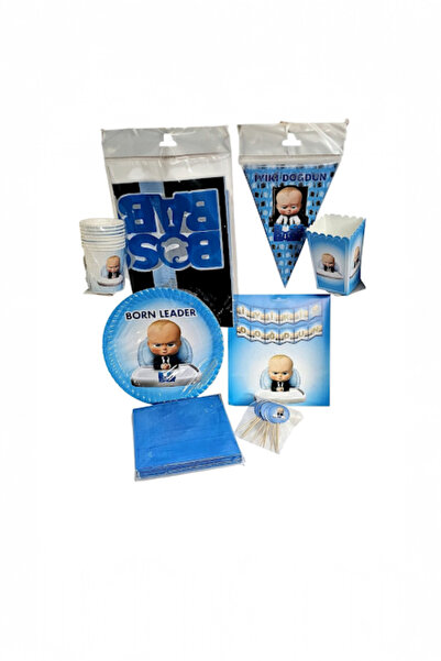 Generic Patron Bebek Temalı Doğum Günü Parti Set 8 Kişilik - Boss Baby Kullan...