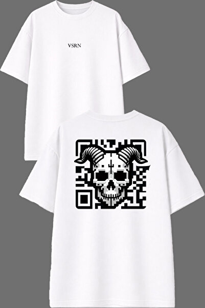 VSRN Qr Skeleton Design, prednja i zadnja strana sa štampanjem, bijela oversi...