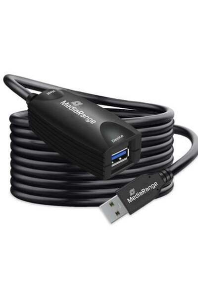 MediaRange Aktives USB-Verl√§ngerungskabel, USB 3.0, 5m, sw