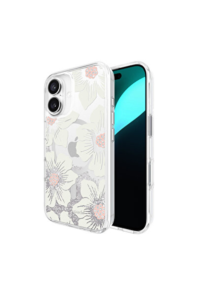 Kate Spade New York Liquid Glitter MagSafe - Husă iPhone 16 (Hollyhock Floral)