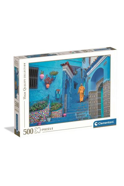 CLEMENTONI Puzzle 500 Strada Albastră din Chefchaouen