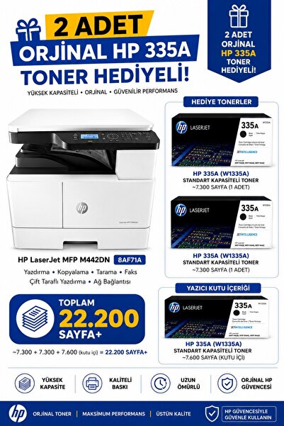 HP A3 LaserJet MFP M442DN 8AF71A Siyah Çok Fonksiyonlu Wi-Fi Lazer Yazıcı ATS...
