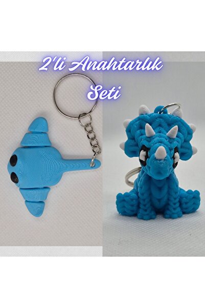 3DAtölyeMaker Light Blue Flexible Stingray and Light Blue Knitted Pattern Tri...