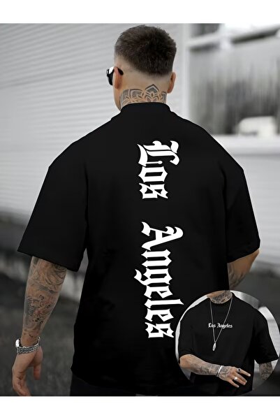 PAVRO Unisex Άνετο T-shirt με μικτό σχέδιο και στάμπα