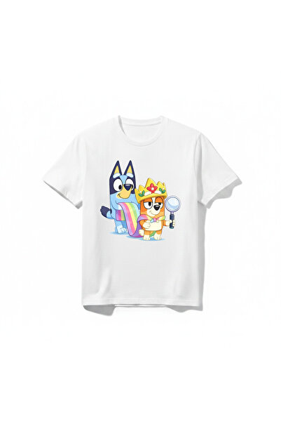 URBANTRENDSTORE تي شيرت Bluey بتصميم خاص للجنسين، للبنات والأولاد، برقبة دائر...
