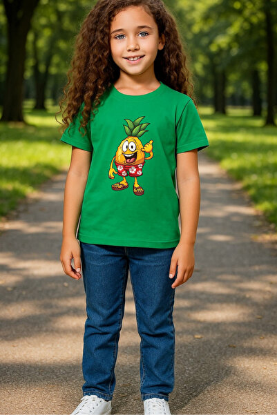 Windy Island Tricou cu mânecă scurtă din bumbac 100% imprimat cu „Ananas drăg...