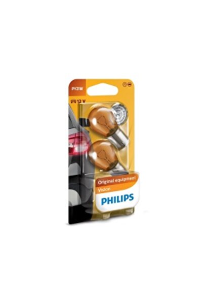 Philips Set 2 Becuri 12V PY21W Vision Blister