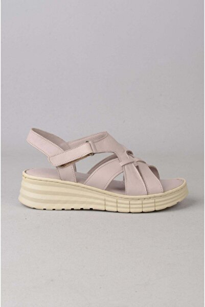 SEÇ KUNDURA Seç Km45 Genuine Leather Anatomical Women's Sandals Stone
