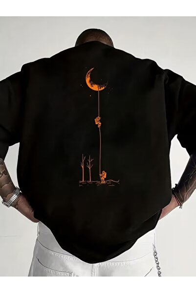 PAVRO Unisex Άνετο T-shirt με μικτό σχέδιο και στάμπα