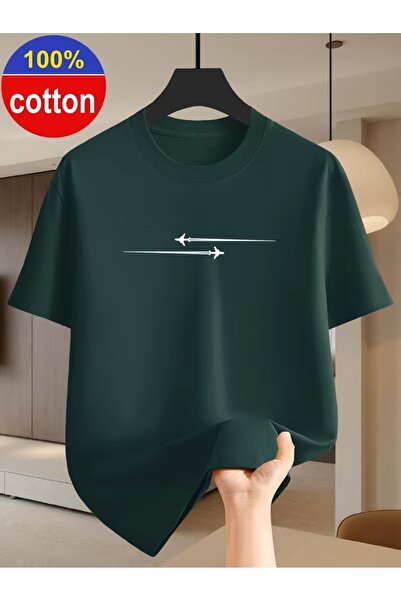 PAVRO Unisex Άνετο T-shirt με μικτό σχέδιο και στάμπα