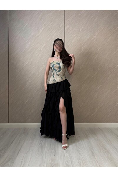 elin Leora Black Floral Dress