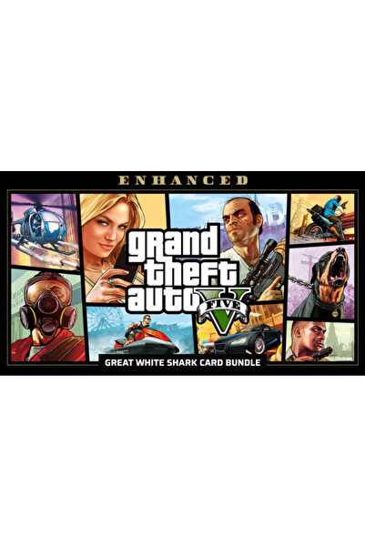 Rockstar Grand Theft Auto V Enhanced + Great White Shark Card (PC Oyun) Game ...
