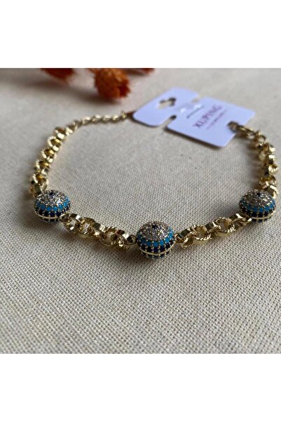 XUPING JEWELRY Xuping Zircon Stone Evil Eye Beaded Steel Bracelet