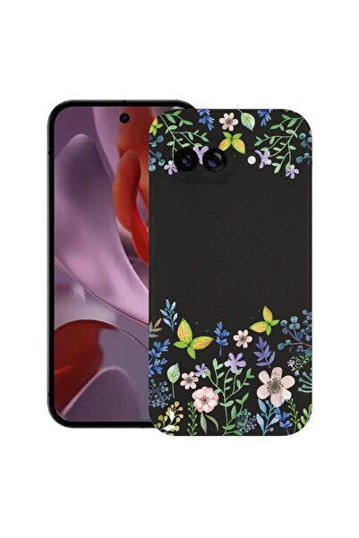 bestcase Husă pentru Google Pixel 9a, Flori și fluturi, Silicon subțire de 0....