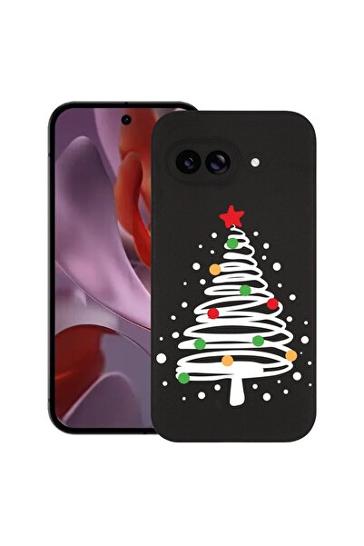 bestcase Калъф за Google Pixel 9a, Коледно дърво, Тънък силиконов 0.8ММ, Удар...