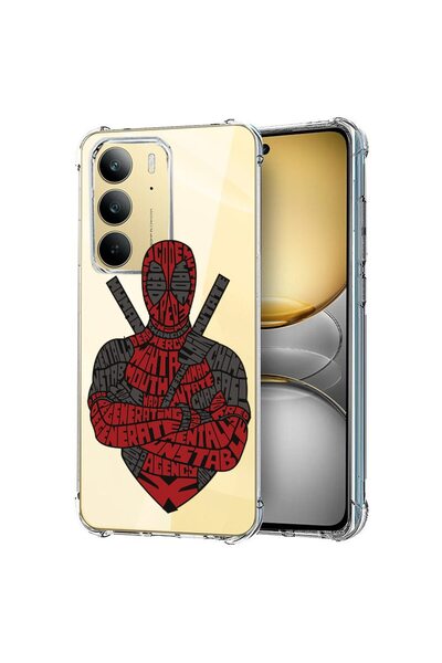 bestcase Husă pentru Realme 14x 5G, Antișoc 1.5MM, Roșu Calligraphy, Protecți...