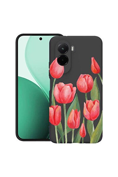 bestcase Υπέρλεπτη Θήκη TPU Συμβατή με Poco M7, με Σχέδιο Κόκκινες Τουλίπες, ...