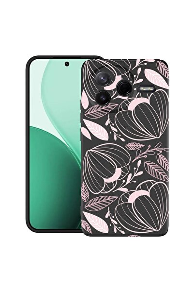 bestcase Υπέρλεπτη Θήκη TPU Συμβατή με Poco F7 Pro, με Σχέδιο Τροπικών Ροζ Λο...