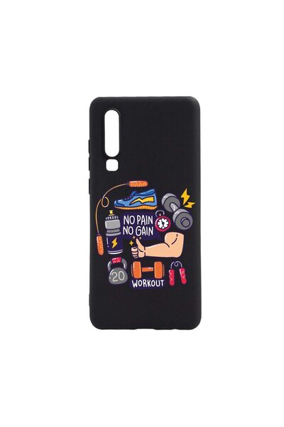 bestcase Husa Silicon Compatibila Cu Huawei P30, Workout - No Pain No Gain, r...