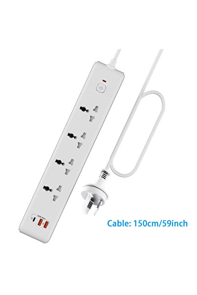 choice2 AU 4 outlet with USB 1pc white AU Wall mounted power socket extension...