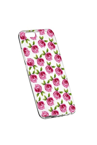 bestcase Husa Silicon, Transparent, Slim, Flori, Rose, 107, Huawei Y6 2018