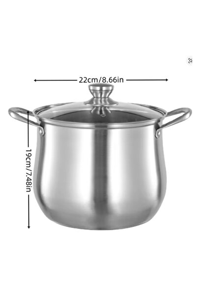 Choice 22cm soup pot Large Stainless Steel Stock high Pot - Ideal for Soups, ...