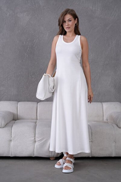 Arbucky Women's Round Neck Basic Maxi Dress