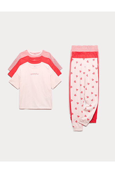 Marks & Spencer Kalp Detaylı Pamuklu Pijama Takımı