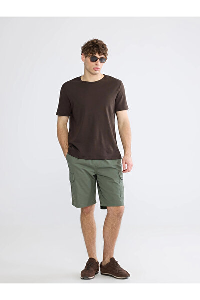 LC Waikiki Pantaloni scurți cargo din gabardină pentru bărbați XSIDE Khaki St...