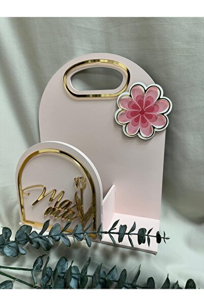 evdeco Coș decorativ cu mâner pentru aranjamente florale pentru mama