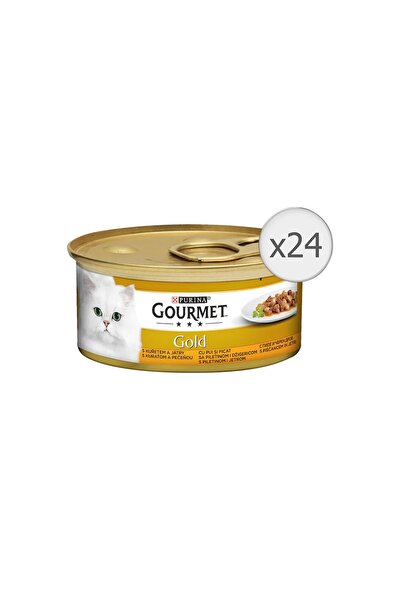 Gourmet Hrană umedă pentru pisici Gold, Pui și ficat, 24 x 85 g