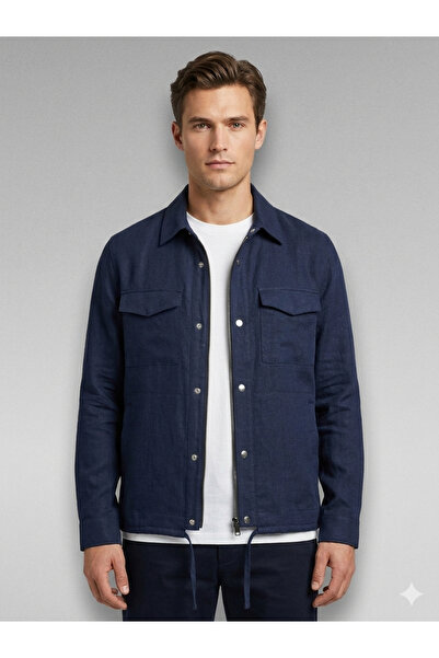 Allegro Men's Seasonal Linen Jacket with a Modern Detail and a Distinctive Li...