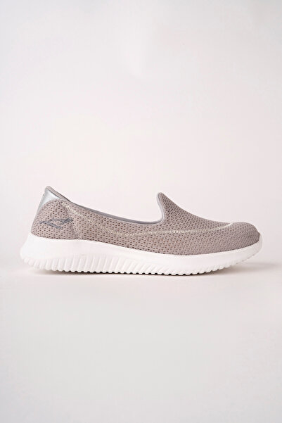 Trend Moda Kadın Gri Sneakers Babet Ortopedik Rahat Günlük Ayakkabı