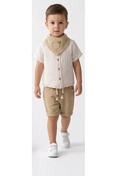 Generic Brand 6/24 Month Muslin Fabric 3-Piece Baby Set with Scarf