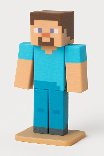 GAME SHOT Minecraft Steve Pasta Süsü Figürü Doğum Günü 3D Baskı
