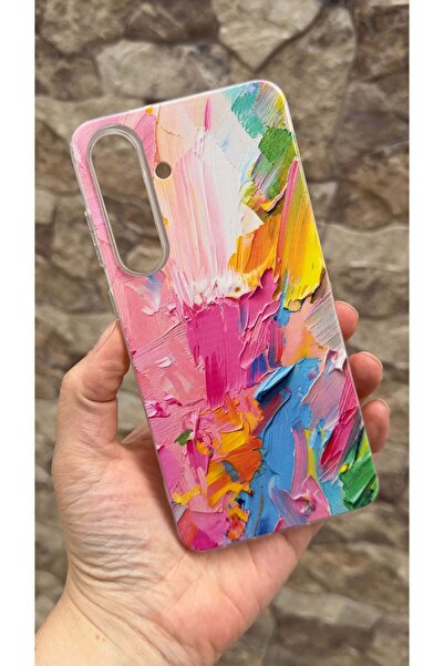 Vip Case Galaxy S25 FE Uyumlu Renkli Soyut Desenli Şeffaf Darbe Emici Kamera ...