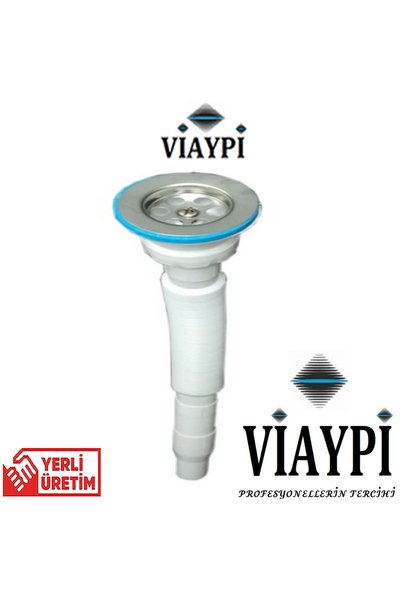 Viaypi Körüklü Lavabo Sifonu - Lavabo Evye Gider Borusu - Ürün Çap: 6.5cm