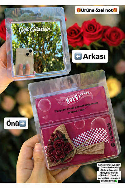 hot flowers BORDO Çiçek Aynalı sevgiliye çiçek anlamlı hediye buket solmaz çi...