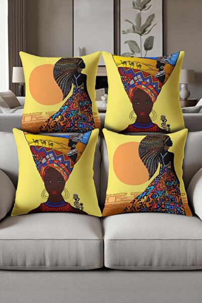 Dolce Mariee Digital Printed Soft Textured 4-Piece Throw Pillow Cover Set Krl...