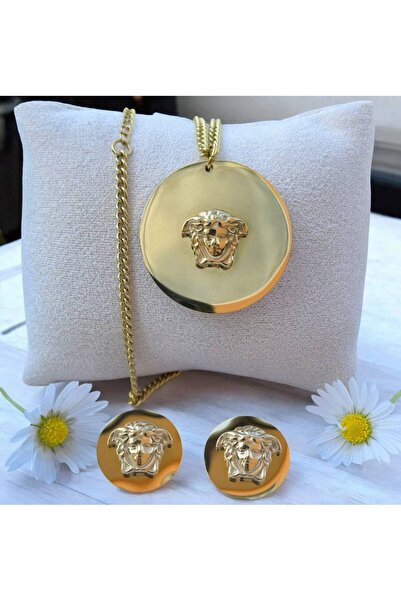 NN SET MEDUZA MEMEO CERCEI SURUB 2cm ,placat cu aur 18 k