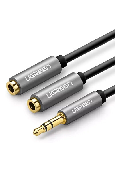Ugreen Splitter audio AUX cu mufă jack de 3,5 mm, cablu de 20 cm (argintiu)