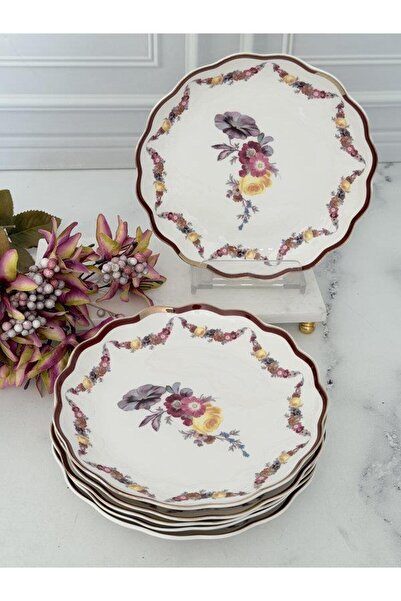 ROSSEV Porcelain Serving Plate Set of 6 27cm Romance