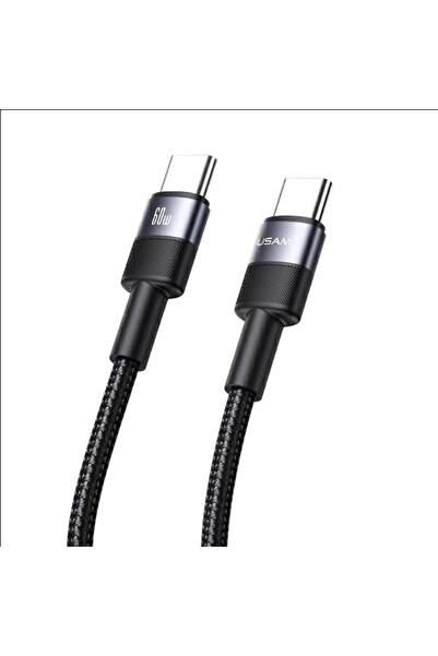 Usams Kabel USB-C na USB-C 60W 1,2m for set Fast Charging stalowy/tarnish SJ7...